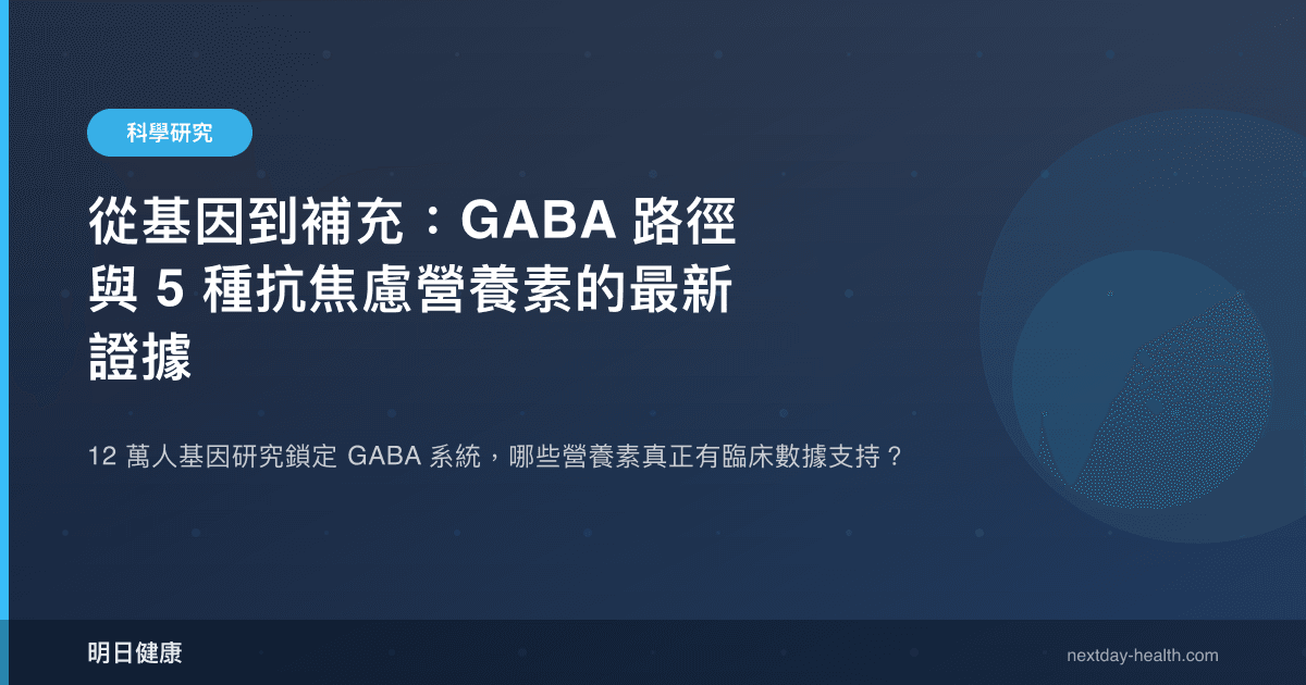 從基因到補充：GABA 路徑與 5 種抗焦慮營養素的最新證據