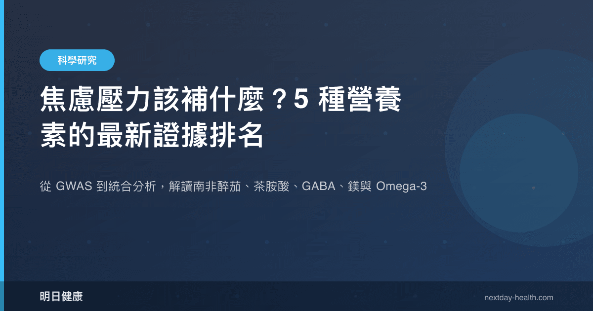 焦慮壓力該補什麼？5 種營養素的最新證據排名