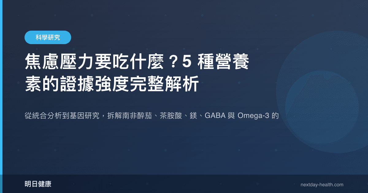 焦慮壓力要吃什麼？5 種營養素的證據強度完整解析