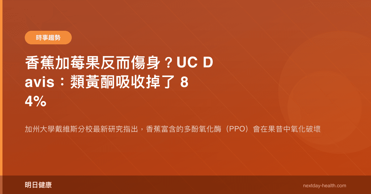 香蕉加莓果反而傷身？UC Davis：類黃酮吸收掉了 84%