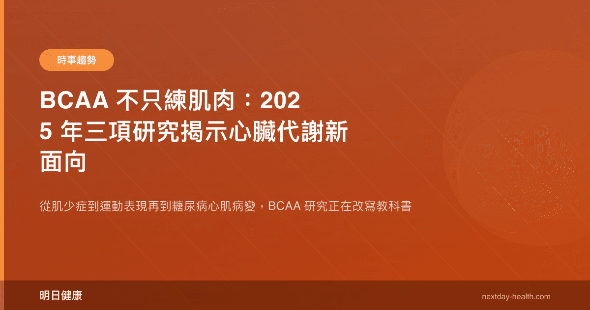 BCAA 不只練肌肉：2025 年三項研究揭示心臟代謝新面向