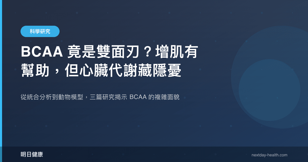 BCAA 竟是雙面刃？增肌有幫助，但心臟代謝藏隱憂