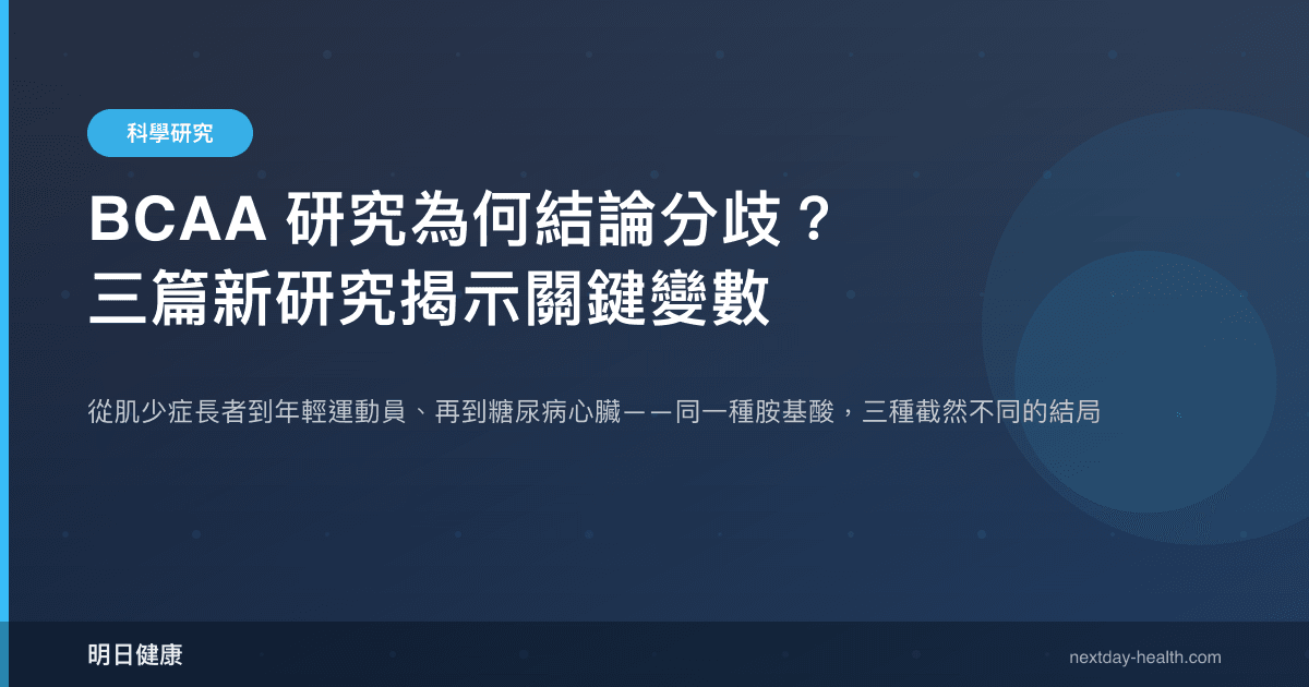 BCAA 研究為何結論分歧？三篇新研究揭示關鍵變數
