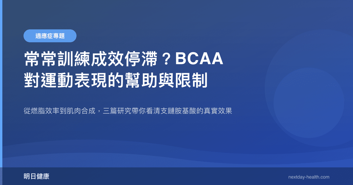 常常訓練成效停滯？BCAA 對運動表現的幫助與限制