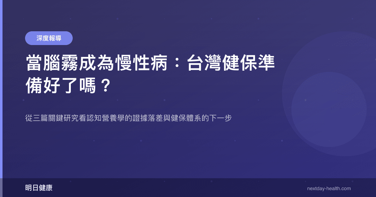 當腦霧成為慢性病：台灣健保準備好了嗎？