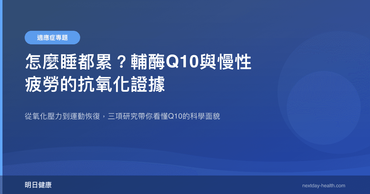 怎麼睡都累？輔酶Q10與慢性疲勞的抗氧化證據