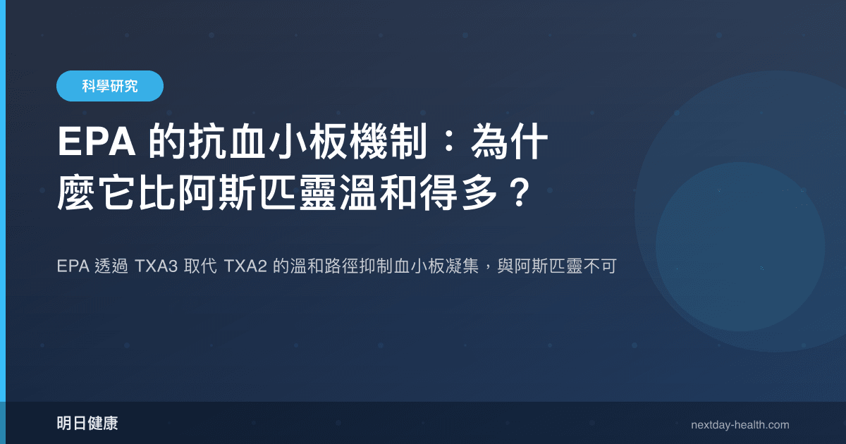 EPA 的抗血小板機制：為什麼它比阿斯匹靈溫和得多？