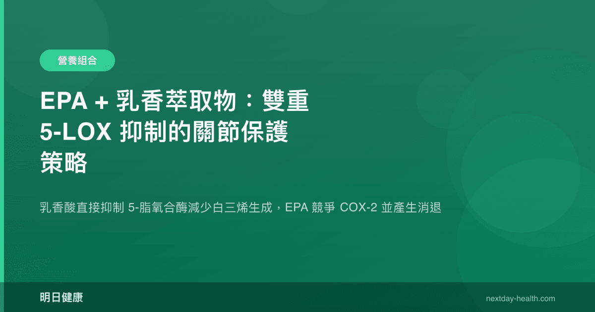 EPA + 乳香萃取物：雙重 5-LOX 抑制的關節保護策略