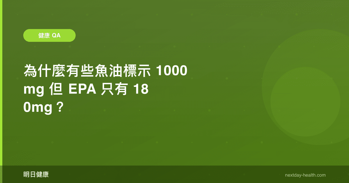 為什麼有些魚油標示 1000mg 但 EPA 只有 180mg？
