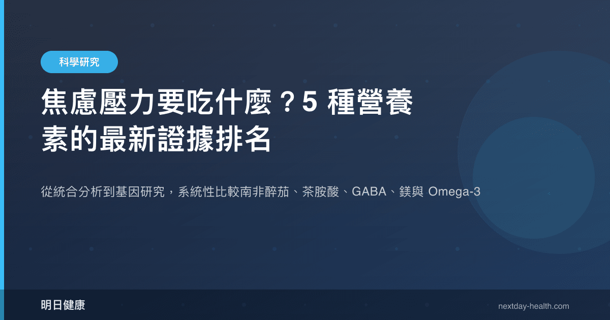 焦慮壓力要吃什麼？5 種營養素的最新證據排名