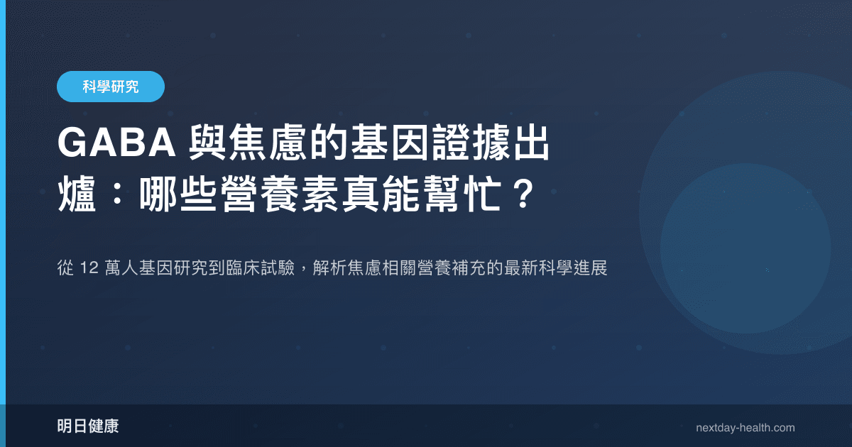 GABA 與焦慮的基因證據出爐：哪些營養素真能幫忙？