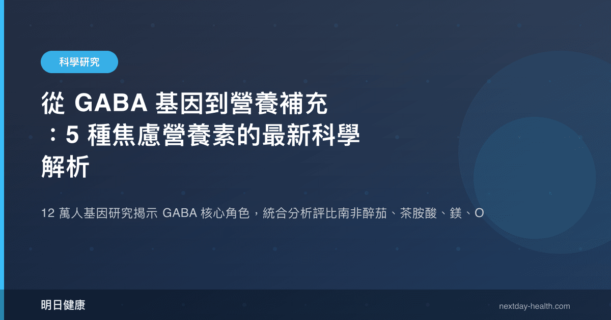 從 GABA 基因到營養補充：5 種焦慮營養素的最新科學解析