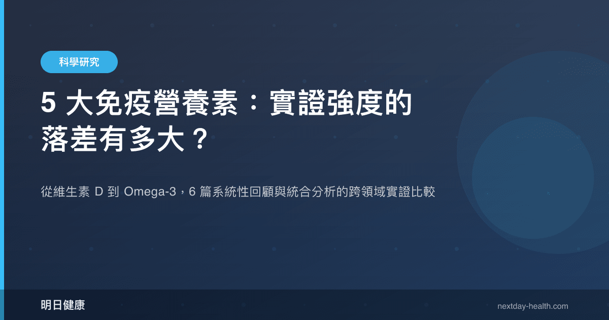 5 大免疫營養素：實證強度的落差有多大？