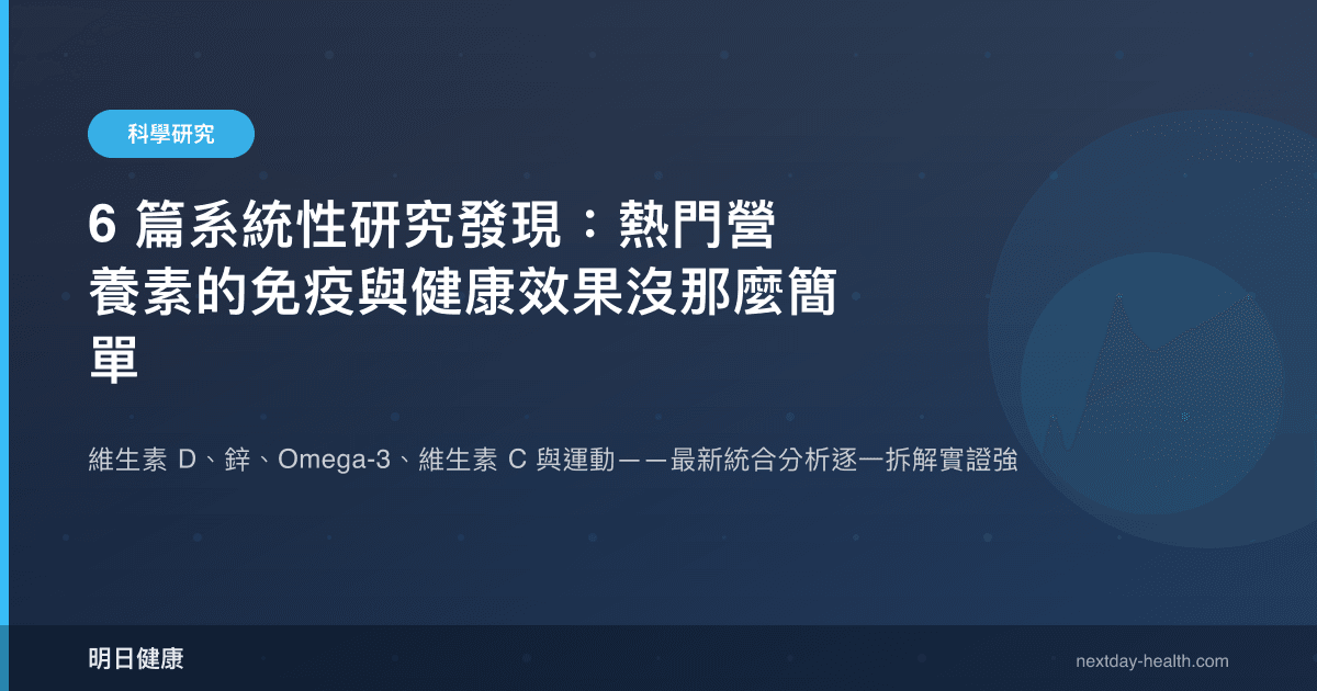 6 篇系統性研究發現：熱門營養素的免疫與健康效果沒那麼簡單