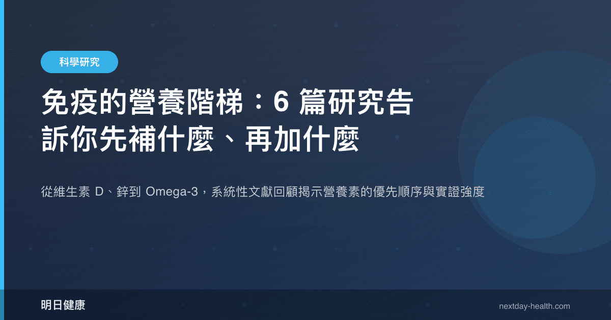 免疫的營養階梯：6 篇研究告訴你先補什麼、再加什麼
