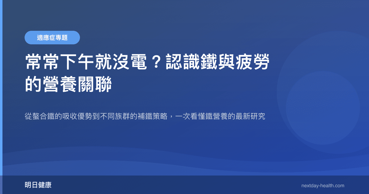常常下午就沒電？認識鐵與疲勞的營養關聯