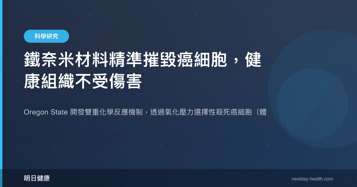 鐵奈米材料精準摧毀癌細胞，健康組織不受傷害