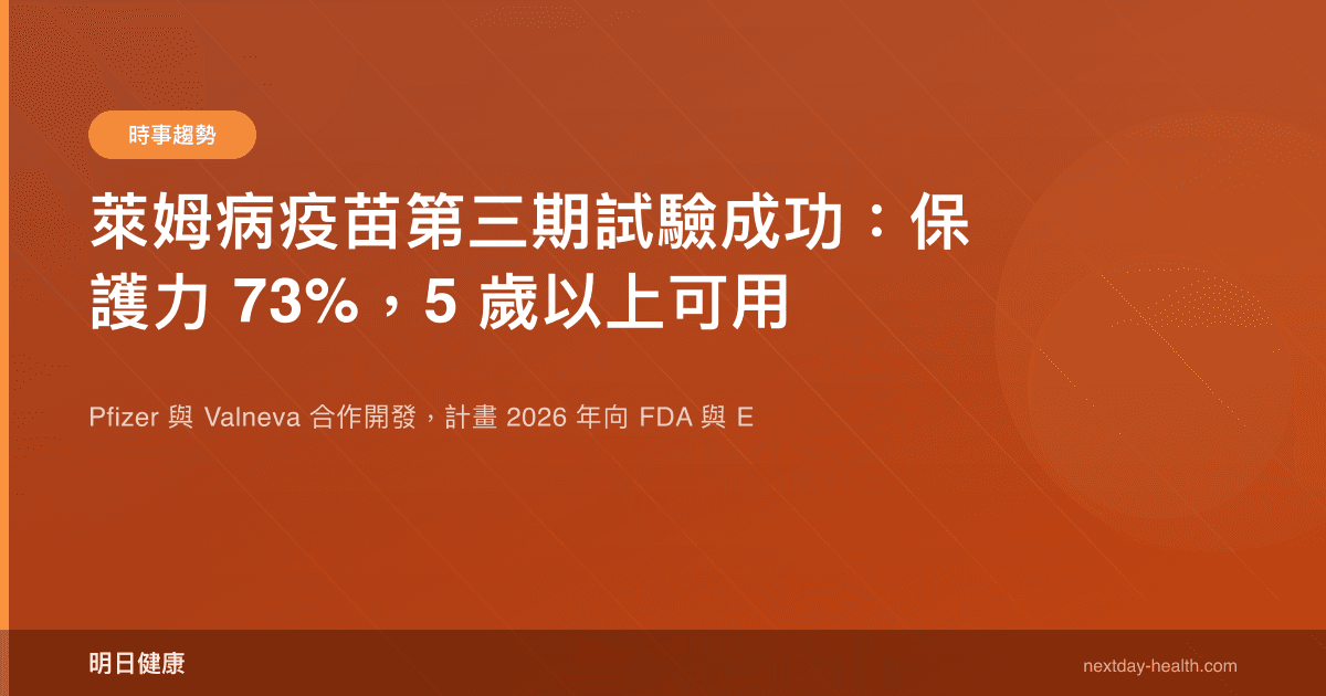 萊姆病疫苗第三期試驗成功：保護力 73%，5 歲以上可用