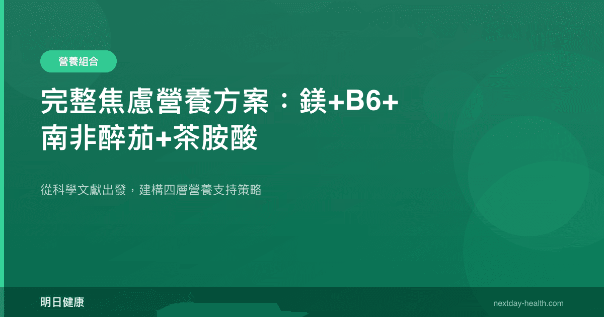 完整焦慮營養方案：鎂+B6+南非醉茄+茶胺酸