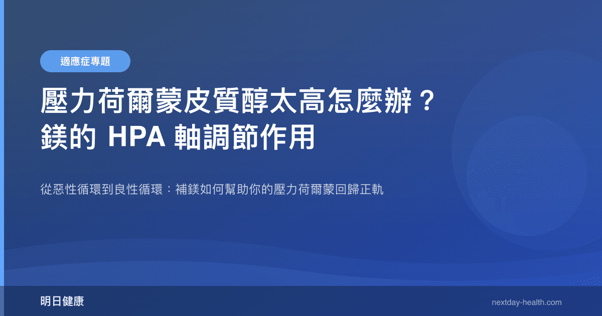 壓力荷爾蒙皮質醇太高怎麼辦？鎂的 HPA 軸調節作用