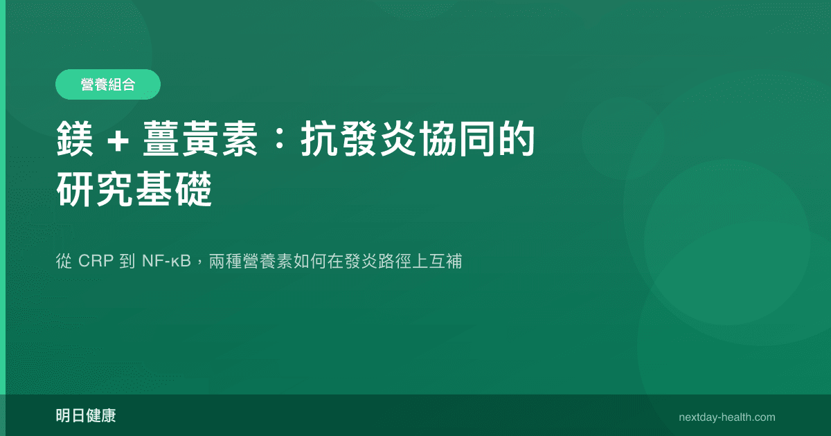 鎂 + 薑黃素：抗發炎協同的研究基礎