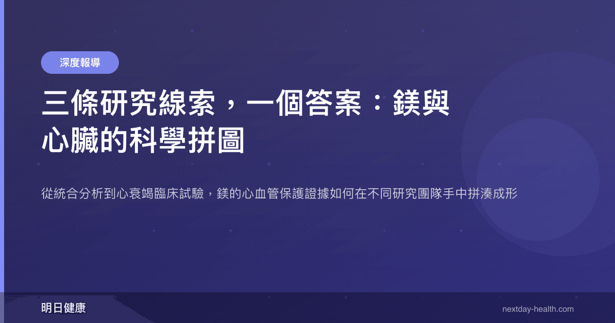 三條研究線索，一個答案：鎂與心臟的科學拼圖