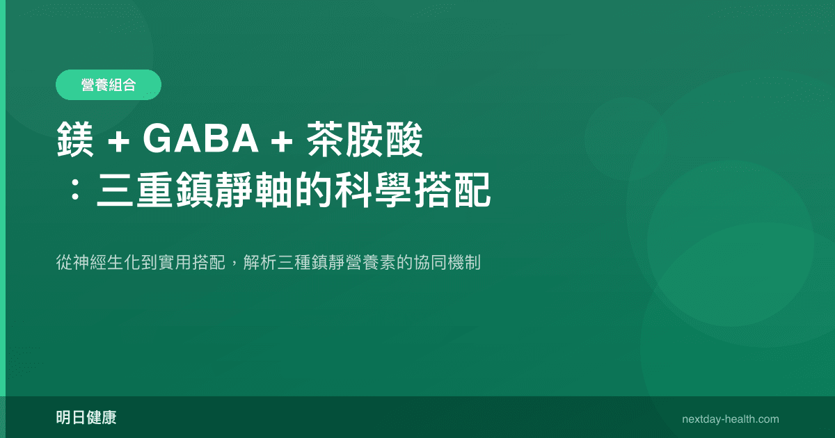 鎂 + GABA + 茶胺酸：三重鎮靜軸的科學搭配