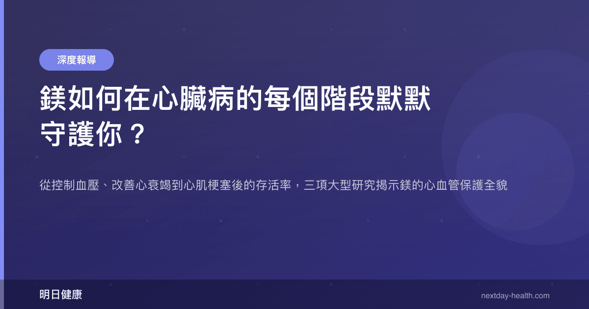 鎂如何在心臟病的每個階段默默守護你？
