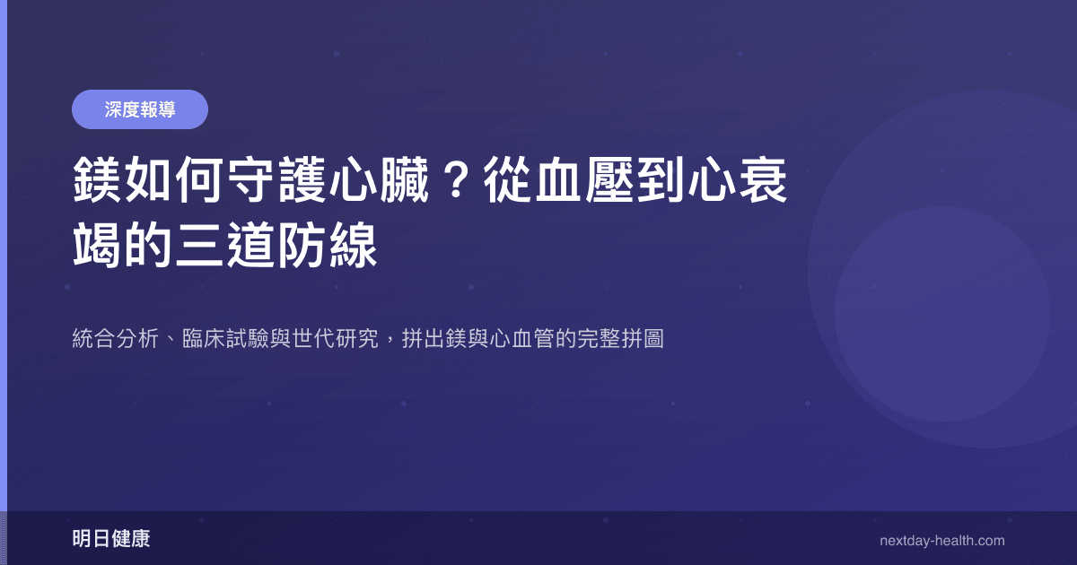 鎂如何守護心臟？從血壓到心衰竭的三道防線