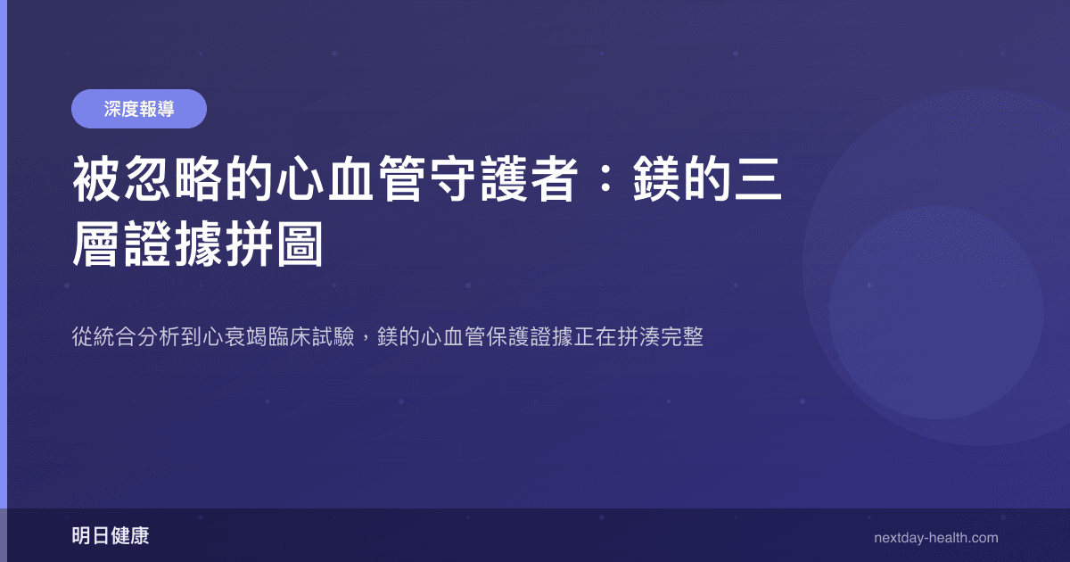 被忽略的心血管守護者：鎂的三層證據拼圖