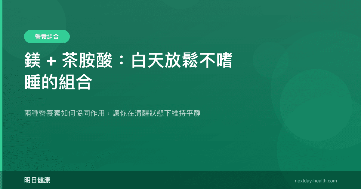 鎂 + 茶胺酸：白天放鬆不嗜睡的組合
