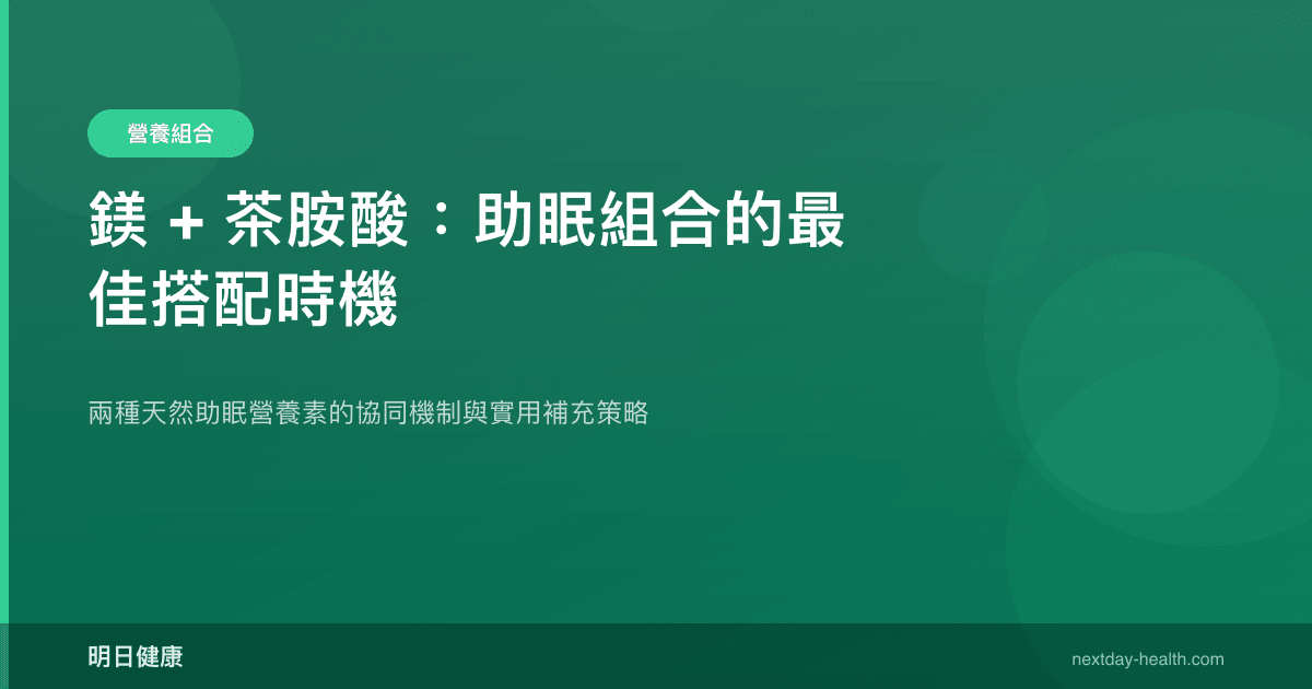 鎂 + 茶胺酸：助眠組合的最佳搭配時機