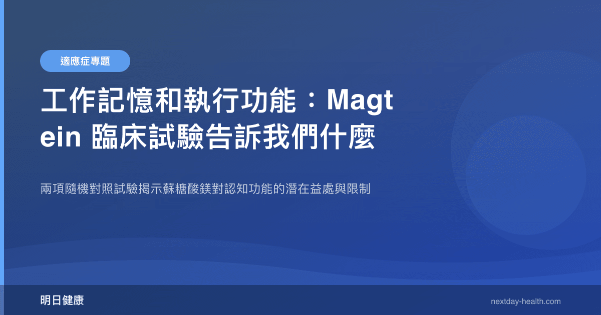 工作記憶和執行功能：Magtein 臨床試驗告訴我們什麼