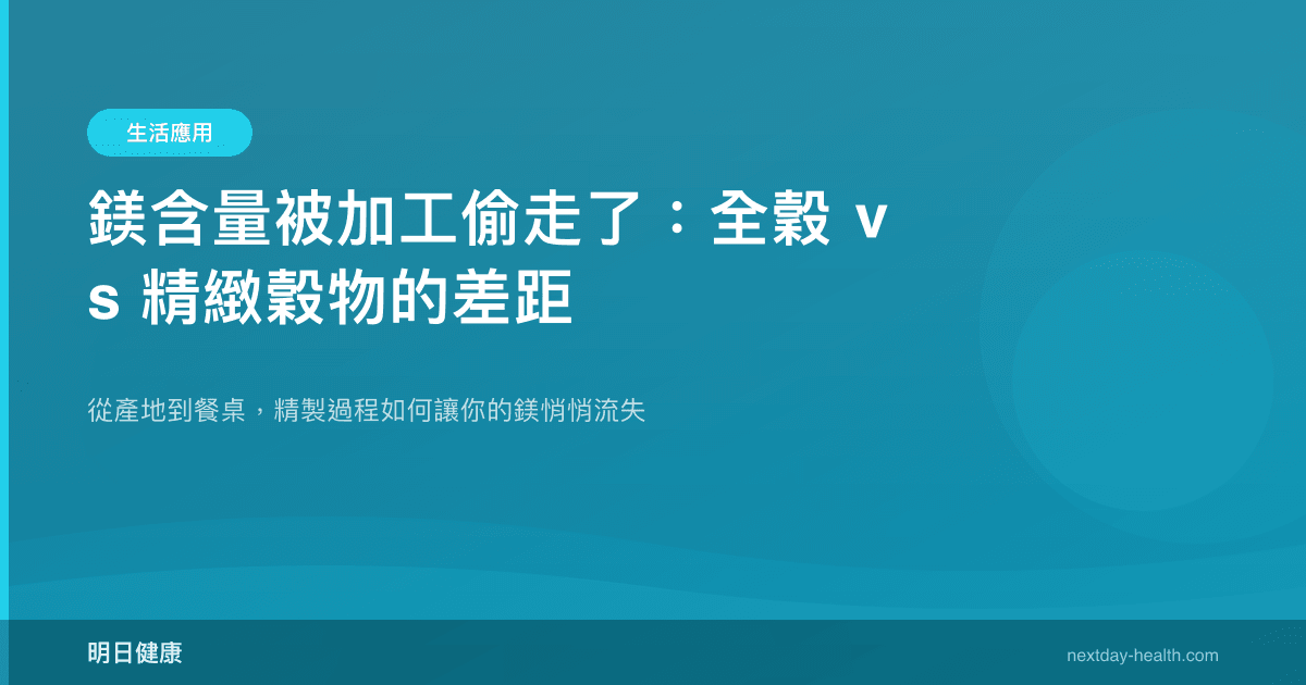 鎂含量被加工偷走了：全穀 vs 精緻穀物的差距
