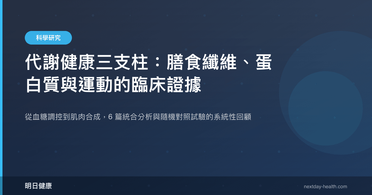 代謝健康三支柱：膳食纖維、蛋白質與運動的臨床證據