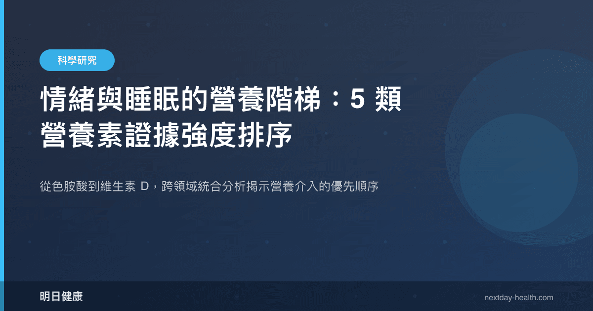 情緒與睡眠的營養階梯：5 類營養素證據強度排序