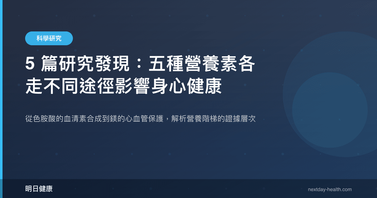 5 篇研究發現：五種營養素各走不同途徑影響身心健康