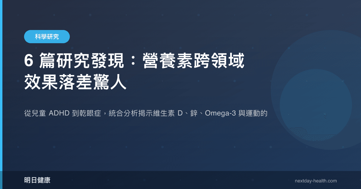 6 篇研究發現：營養素跨領域效果落差驚人