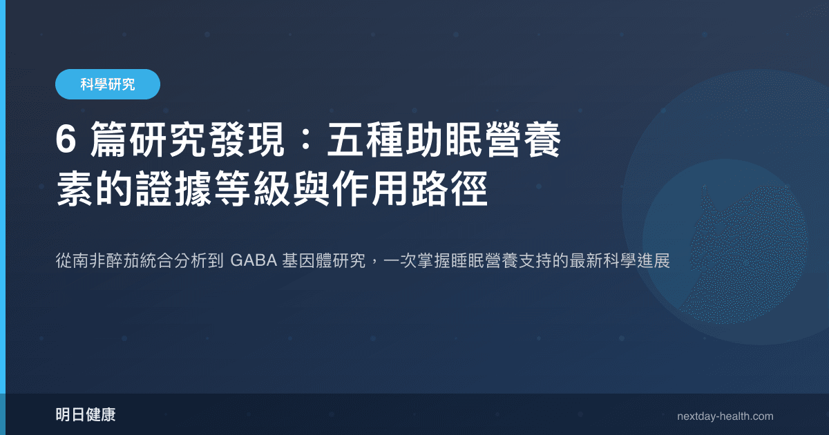 6 篇研究發現：五種助眠營養素的證據等級與作用路徑