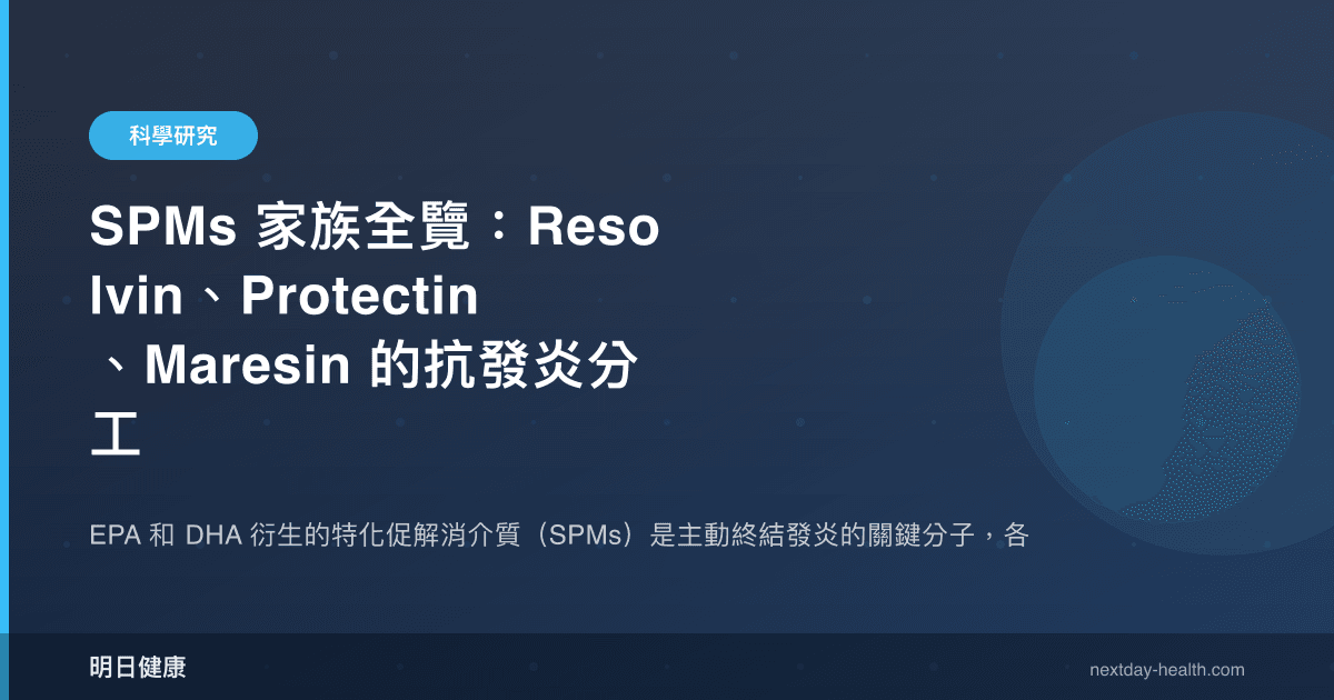 SPMs 家族全覽：Resolvin、Protectin、Maresin 的抗發炎分工