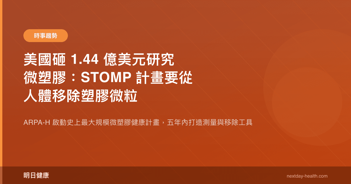 美國砸 1.44 億美元研究微塑膠：STOMP 計畫要從人體移除塑膠微粒
