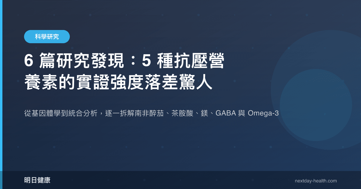 6 篇研究發現：5 種抗壓營養素的實證強度落差驚人