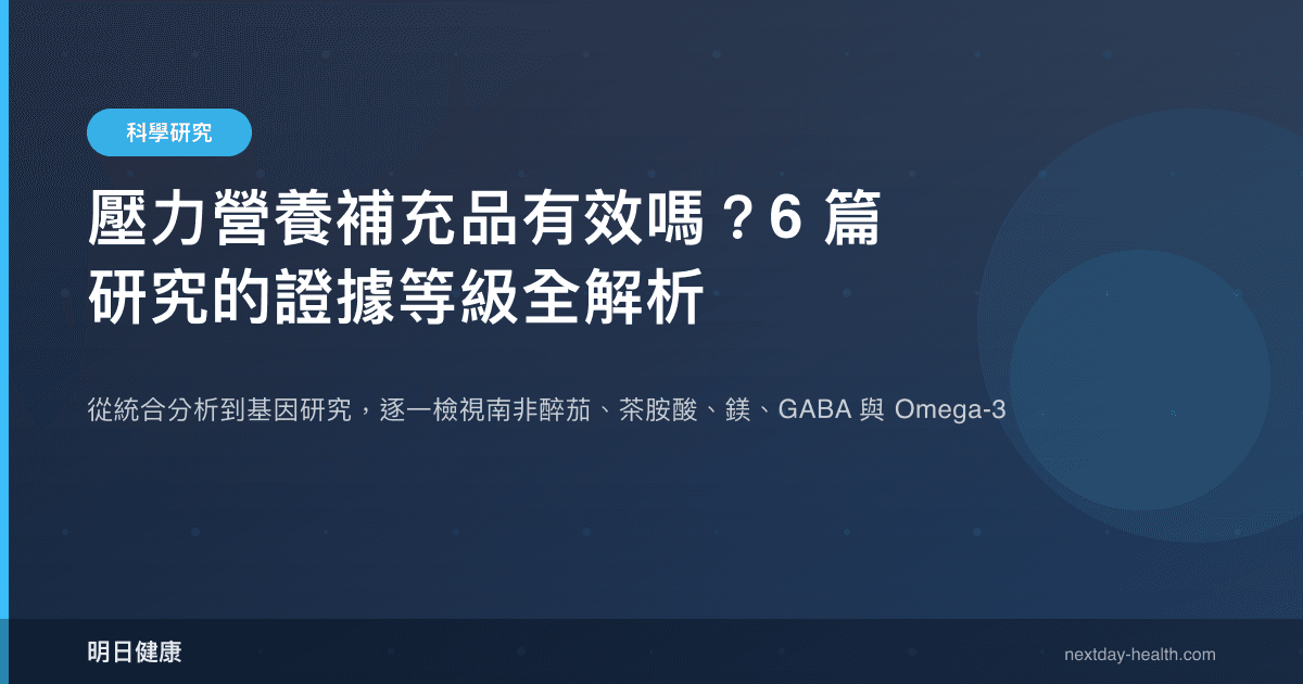 壓力營養補充品有效嗎？6 篇研究的證據等級全解析