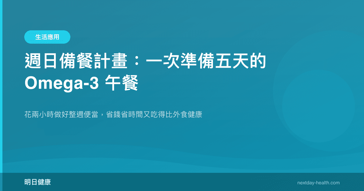 週日備餐計畫：一次準備五天的 Omega-3 午餐