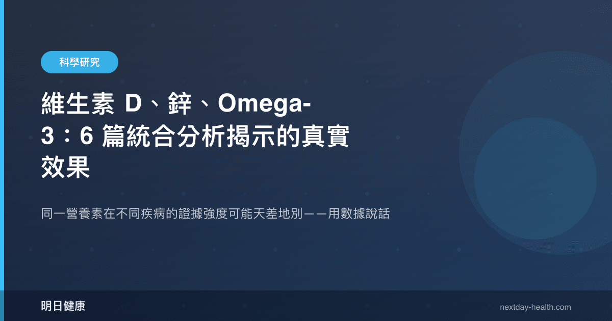 維生素 D、鋅、Omega-3：6 篇統合分析揭示的真實效果