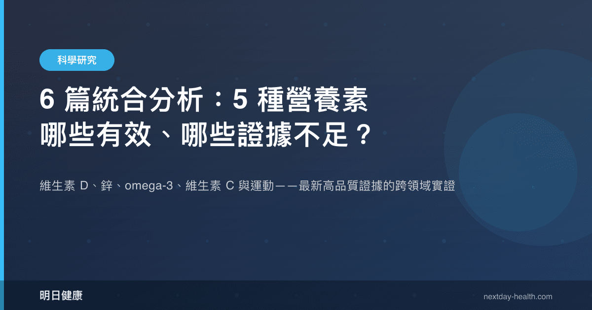 6 篇統合分析：5 種營養素哪些有效、哪些證據不足？