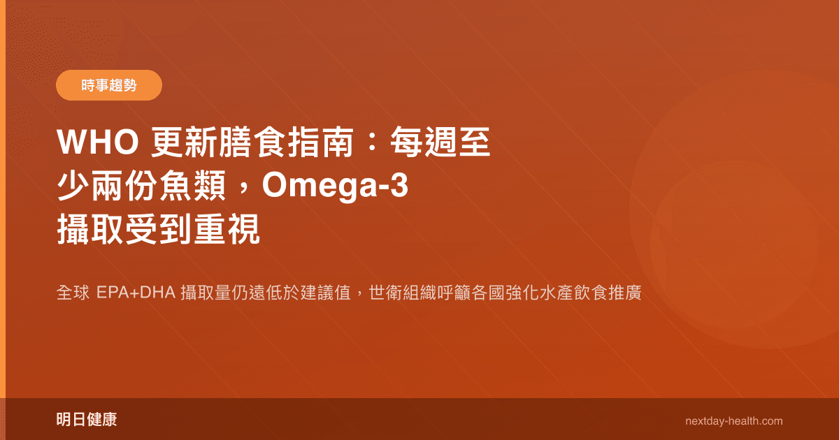 WHO 更新膳食指南：每週至少兩份魚類，Omega-3 攝取受到重視